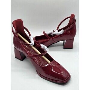Newbella Womans Pump Heel Red 2 Buckle Dress Shoes